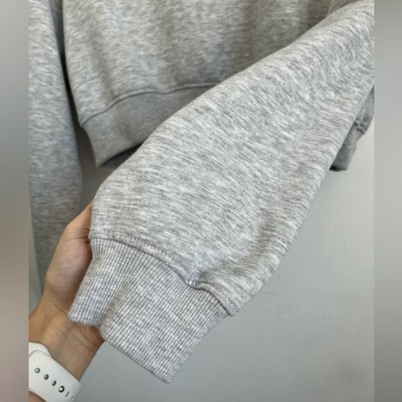 Zara Women Cropped Long Sleeve Sweatsuit Sweater Sweatshirt - Gray - S Small - Picture 4 of 9